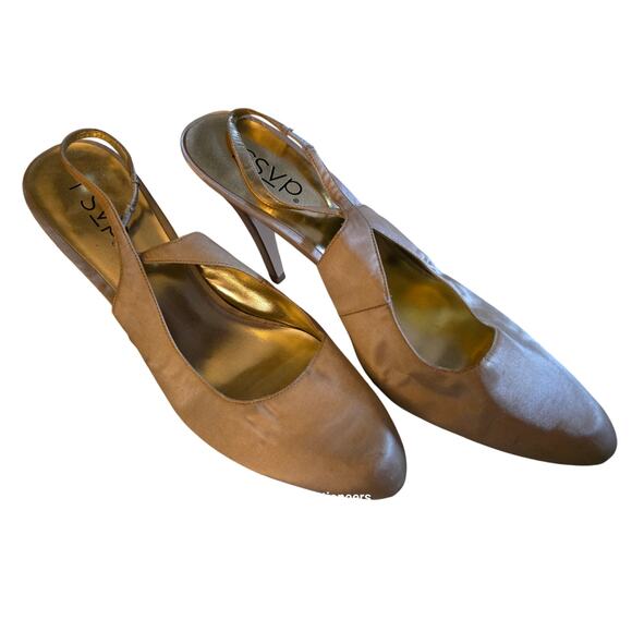 RSVP 12M heels gold tan - Picture 2 of 10